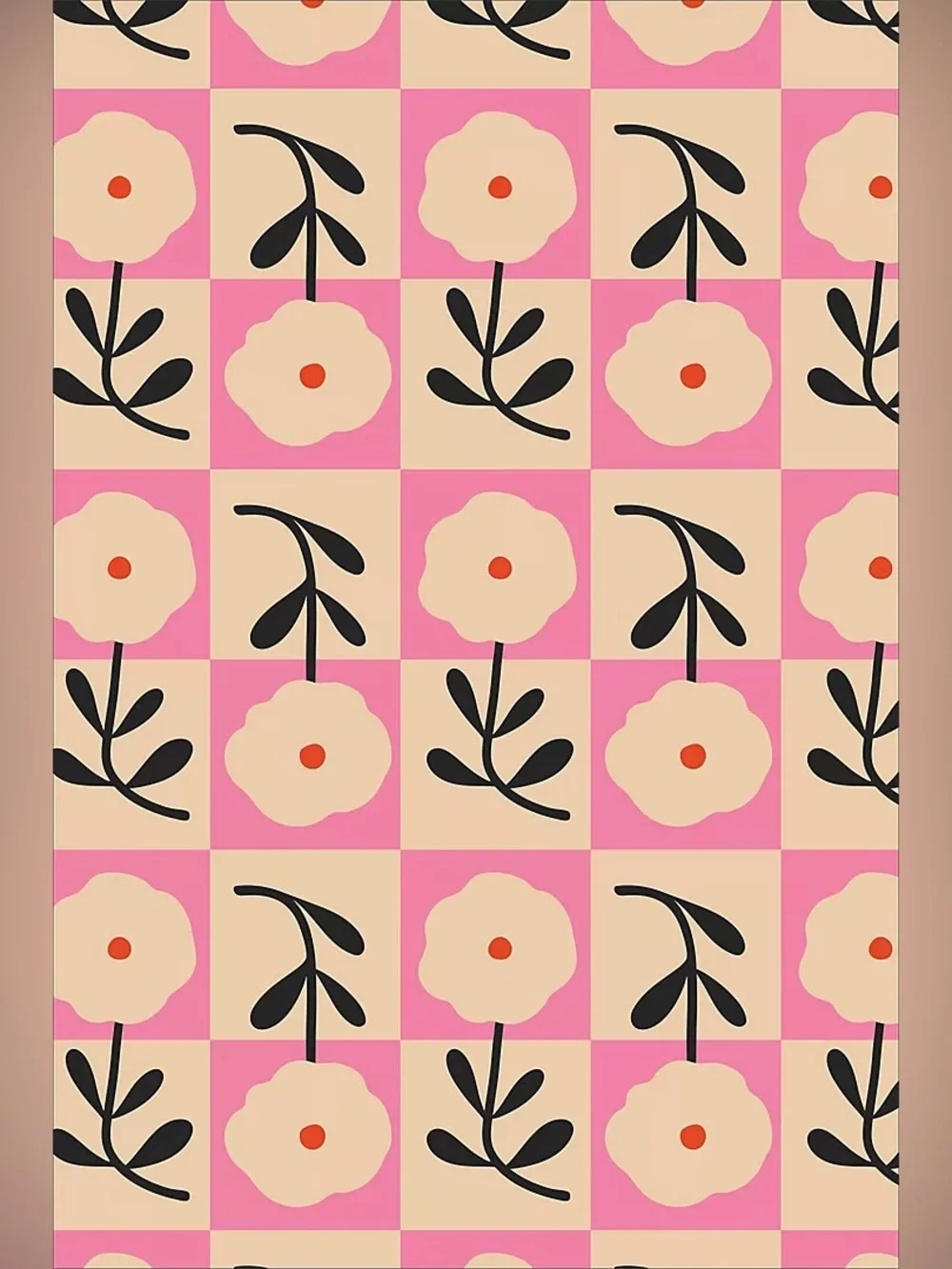 New Anthropologie Diana Pereira Pink Garden Glee Floral Geometric Wallpaper
